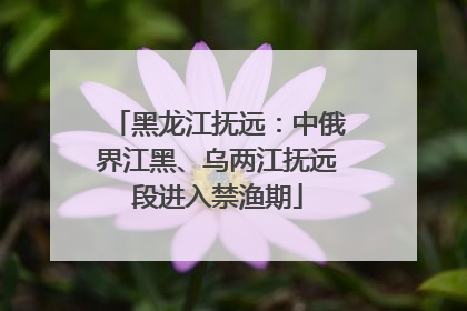 黑龙江抚远：中俄界江黑、乌两江抚远段进入禁渔期